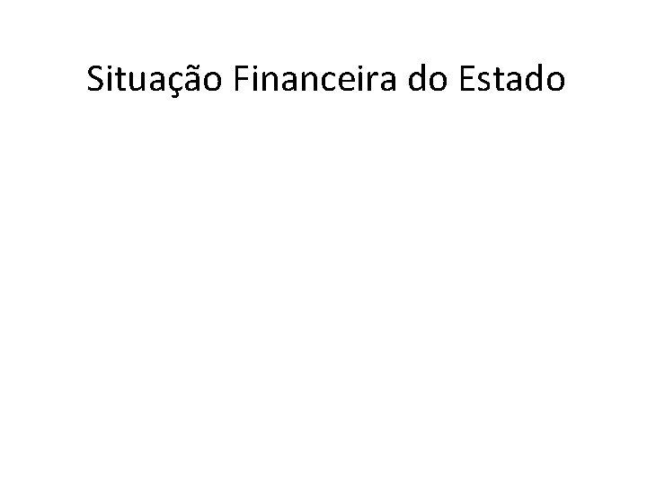 Situação Financeira do Estado 