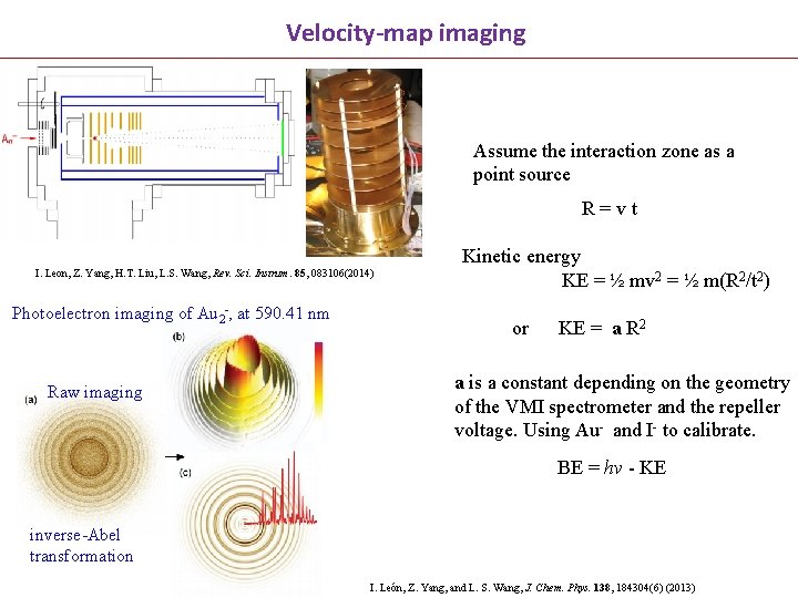 Velocity-map imaging Assume the interaction zone as a point source R = v t