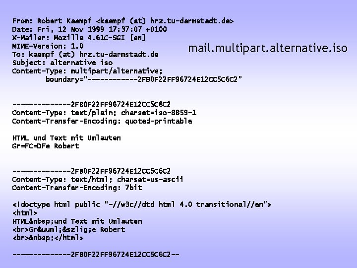 From: Robert Kaempf <kaempf (at) hrz. tu-darmstadt. de> Date: Fri, 12 Nov 1999 17: