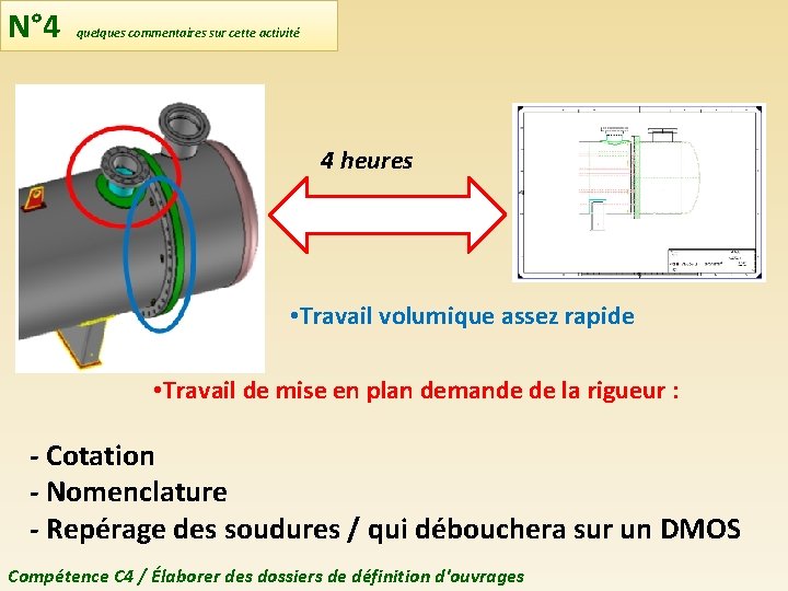 N° 4 quelques commentaires sur cette activité 4 heures • Travail volumique assez rapide