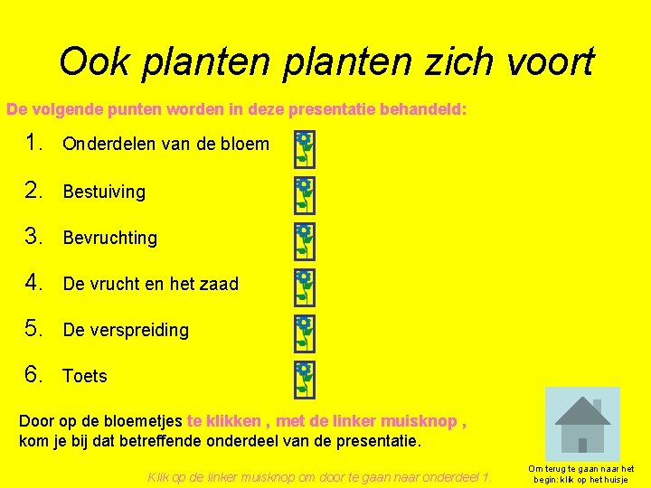 Ook planten zich voort De volgende punten worden in deze presentatie behandeld: 1. Onderdelen