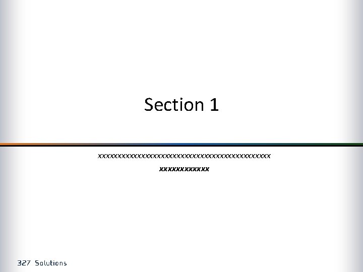 Section 1 xxxxxxxxxxxxxxxxxxxxxx 