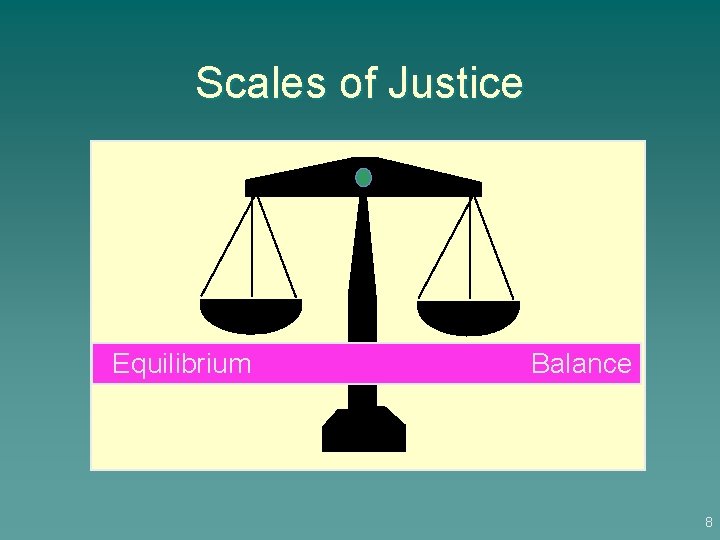 Scales of Justice Equilibrium Balance 8 