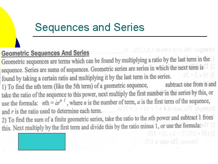 Sequences and Series 