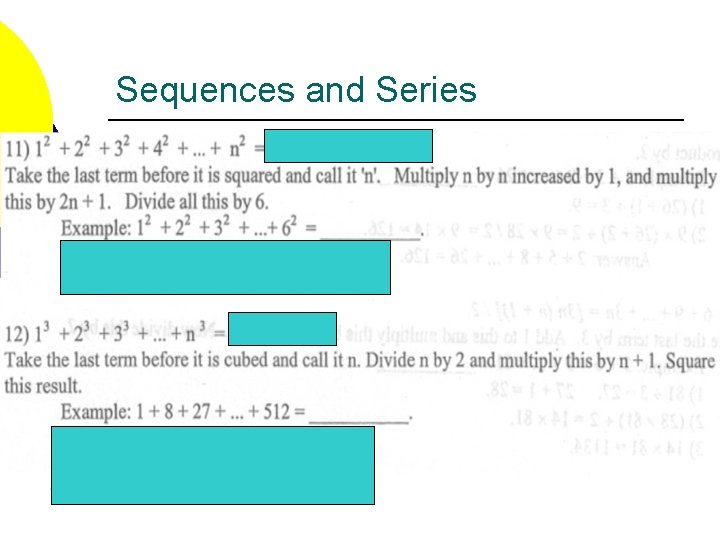 Sequences and Series 