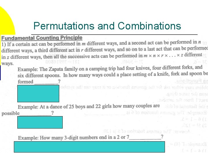 Permutations and Combinations 