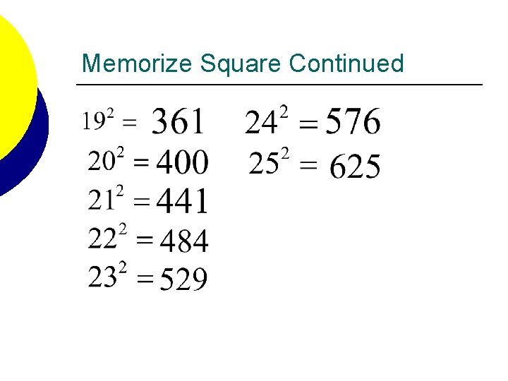 Memorize Square Continued 