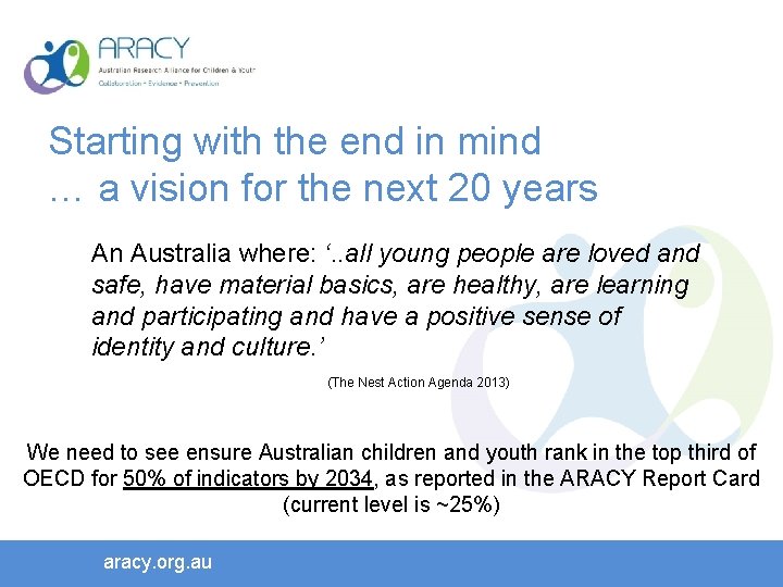 Starting with the end in mind … a vision for the next 20 years