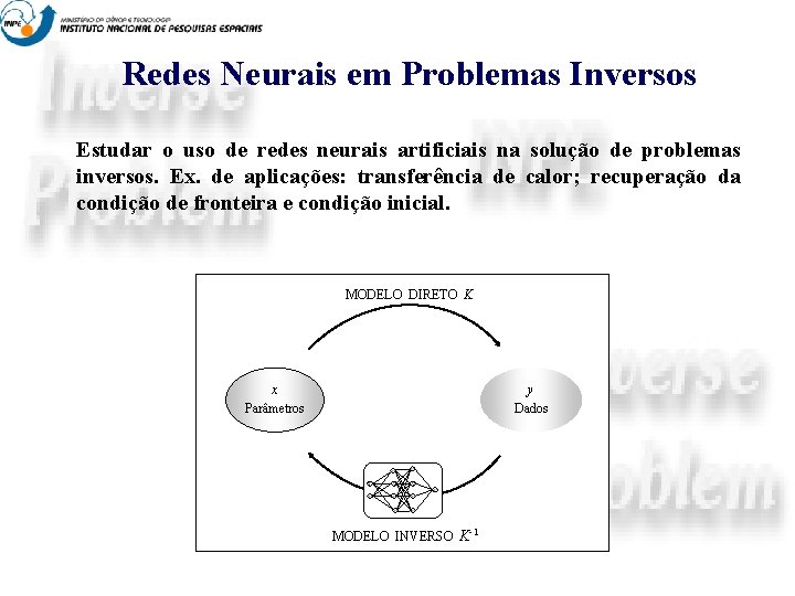 Redes Neurais em Problemas Inversos Estudar o uso de redes neurais artificiais na solução