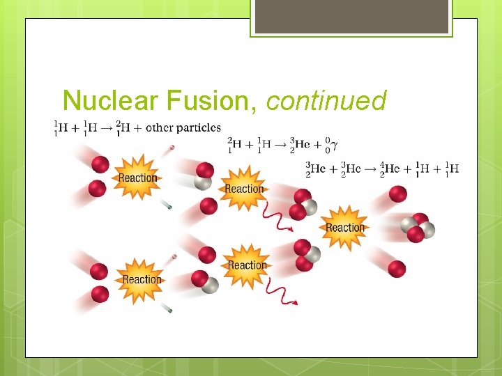 Nuclear Fusion, continued 