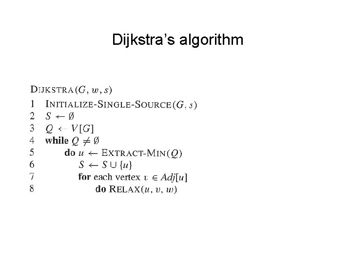 Dijkstra’s algorithm 