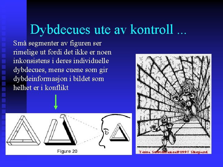 Dybdecues ute av kontroll. . . Små segmenter av figuren ser rimelige ut fordi