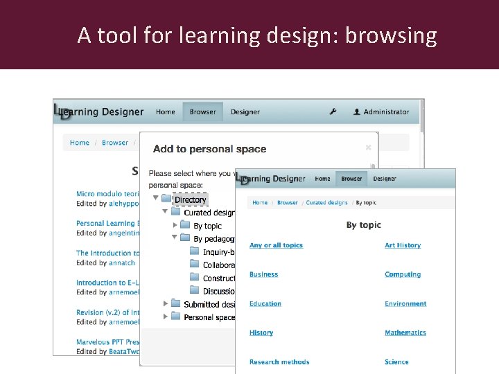 A tool for learning design: browsing 