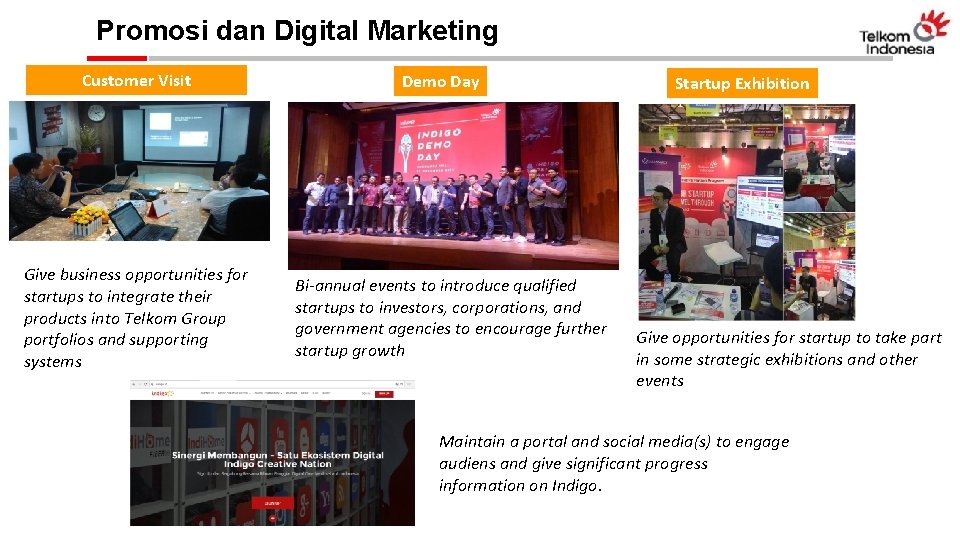 Promosi dan Digital Marketing Customer Visit Give business opportunities for startups to integrate their