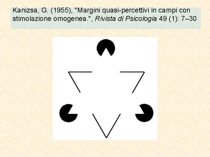 Kanizsa, G. (1955), "Margini quasi-percettivi in campi con stimolazione omogenea. ", Rivista di Psicologia