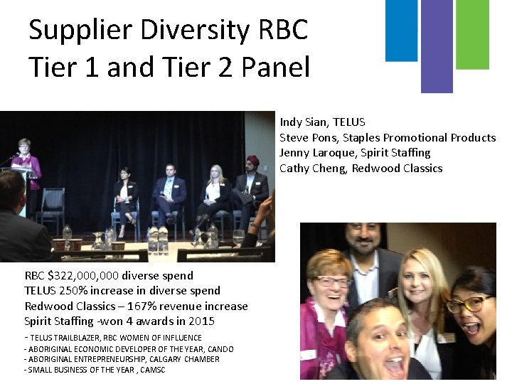 Supplier Diversity RBC Tier 1 and Tier 2 Panel Indy Sian, TELUS Steve Pons,