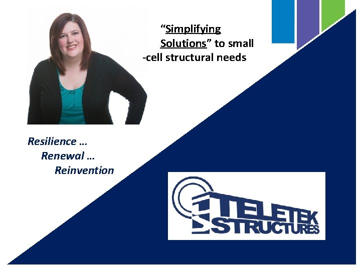 “Simplifying Solutions” to small -cell structural needs Resilience … Renewal … Reinvention 