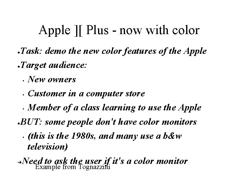 Apple ][ Plus - now with color Task: demo the new color features of