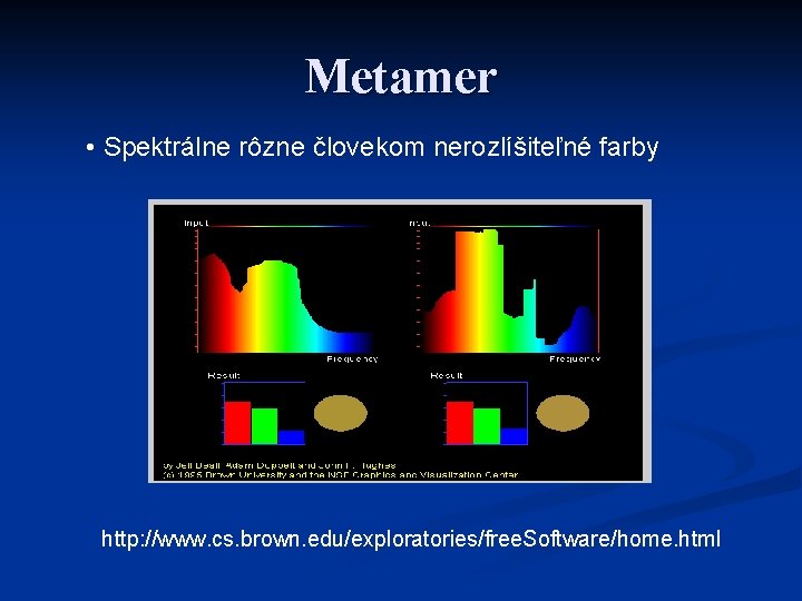 Metamer • Spektrálne rôzne človekom nerozlíšiteľné farby http: //www. cs. brown. edu/exploratories/free. Software/home. html