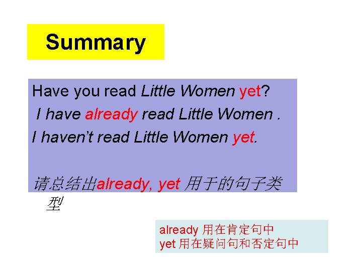 Summary Have you read Little Women yet? I have already read Little Women. I