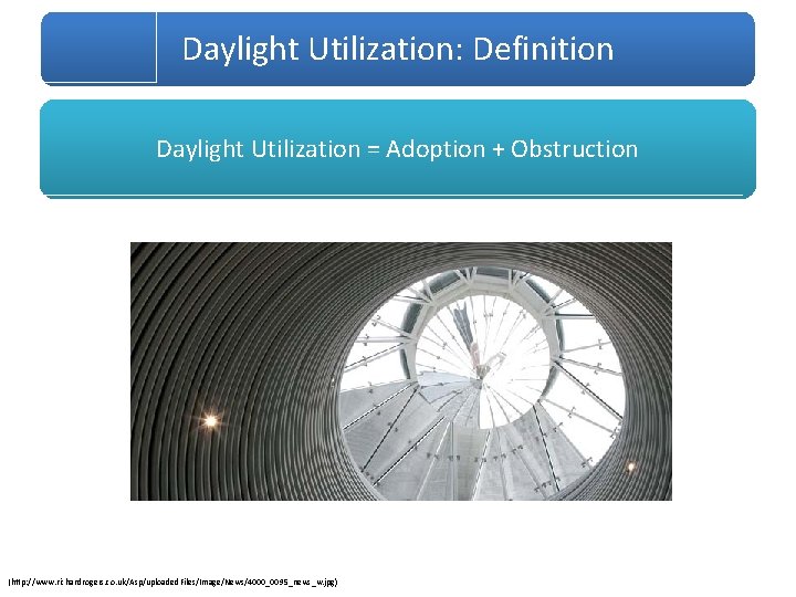 Daylight Utilization: Definition Daylight Utilization = Adoption + Obstruction (http: //www. richardrogers. co. uk/Asp/uploaded.