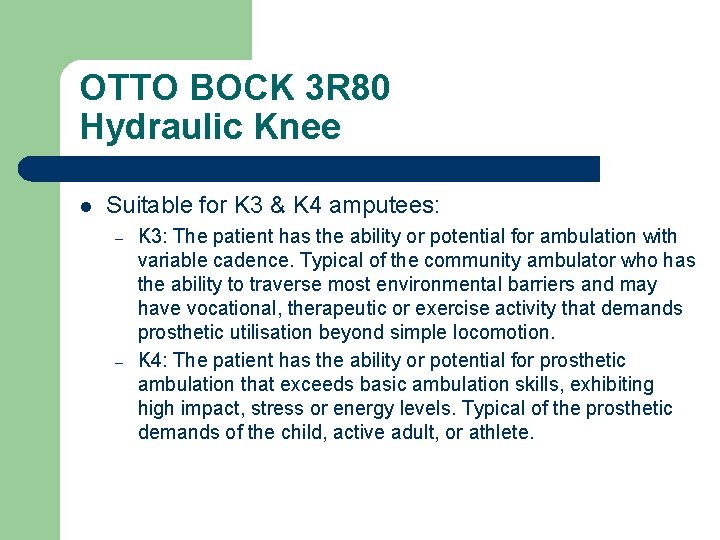 OTTO BOCK 3 R 80 Hydraulic Knee l Suitable for K 3 & K
