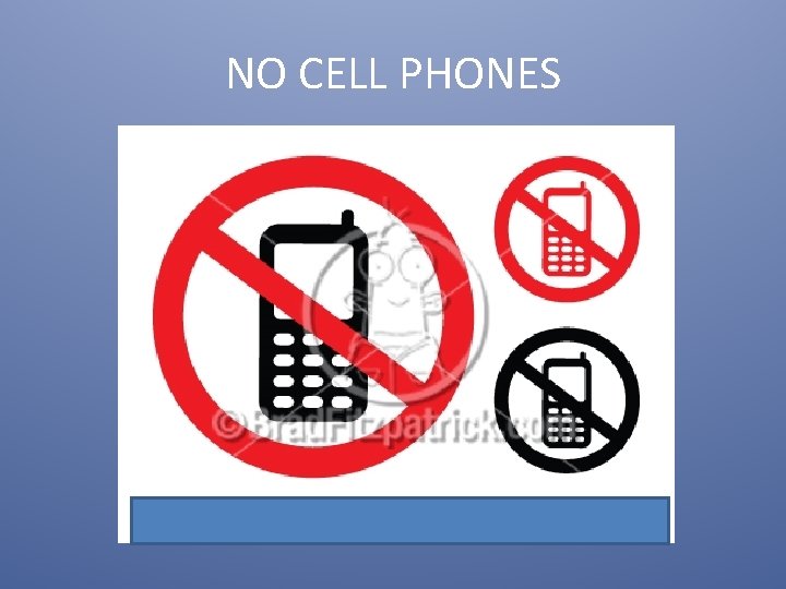 NO CELL PHONES 