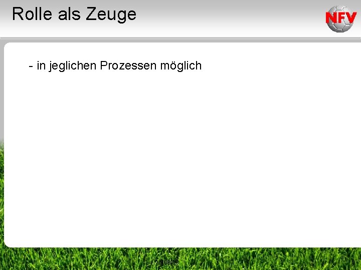 Rolle als Zeuge - in jeglichen Prozessen möglich 11/09/18 5 