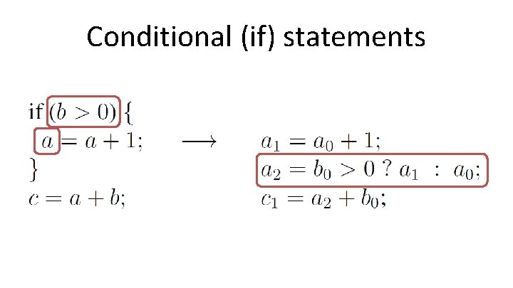 Conditional (if) statements 