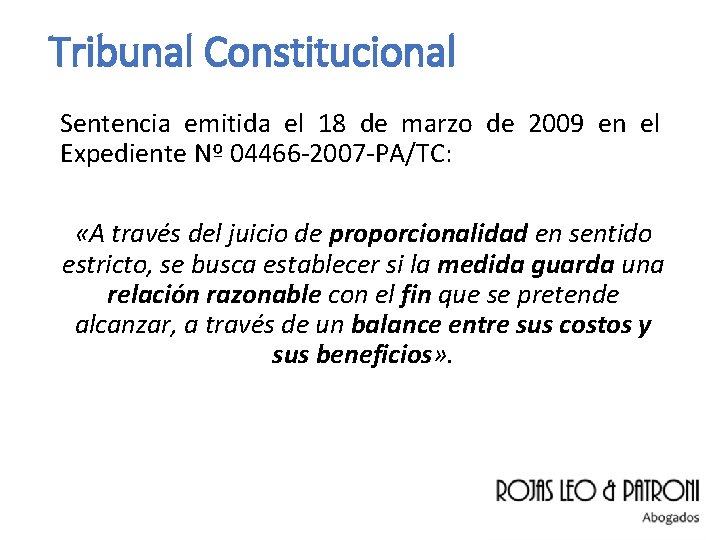 Tribunal Constitucional Sentencia emitida el 18 de marzo de 2009 en el Expediente Nº