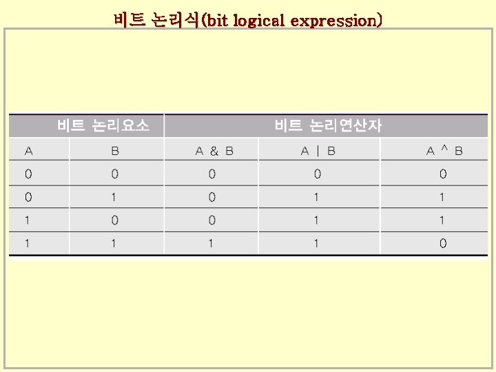 비트 논리식(bit logical expression) 