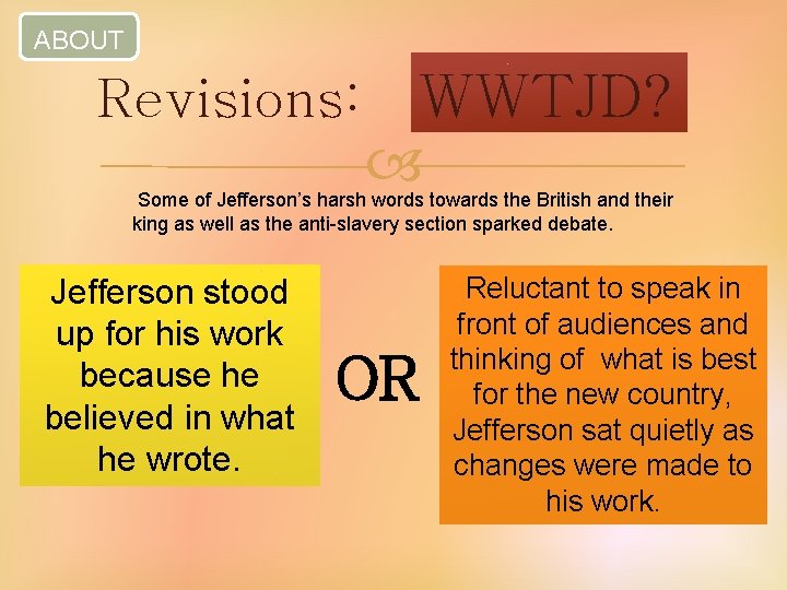 ABOUT Revisions: WWTJD? Some of Jefferson’s harsh words towards the British and their king