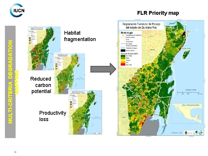 MULTI-CRITERIA DEGRADATION MAPPING FLR Priority map 18 Habitat fragmentation Reduced carbon potential Productivity loss