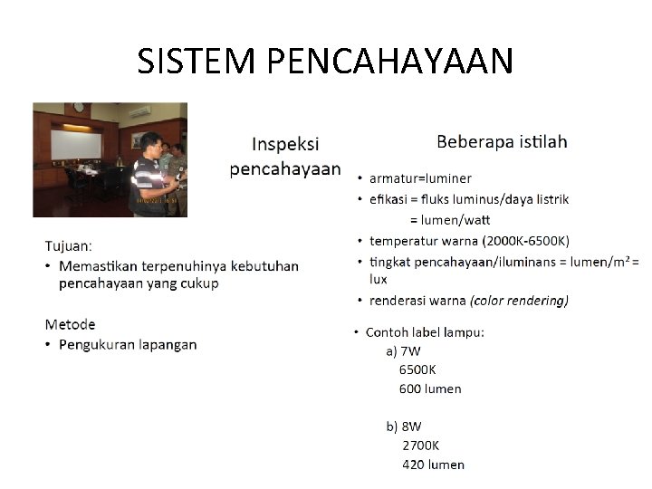 SISTEM PENCAHAYAAN 