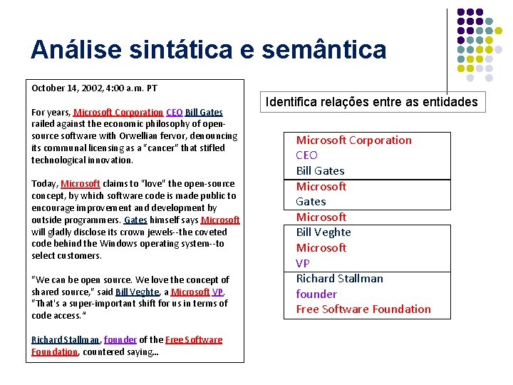 Análise sintática e semântica October 14, 2002, 4: 00 a. m. PT For years,