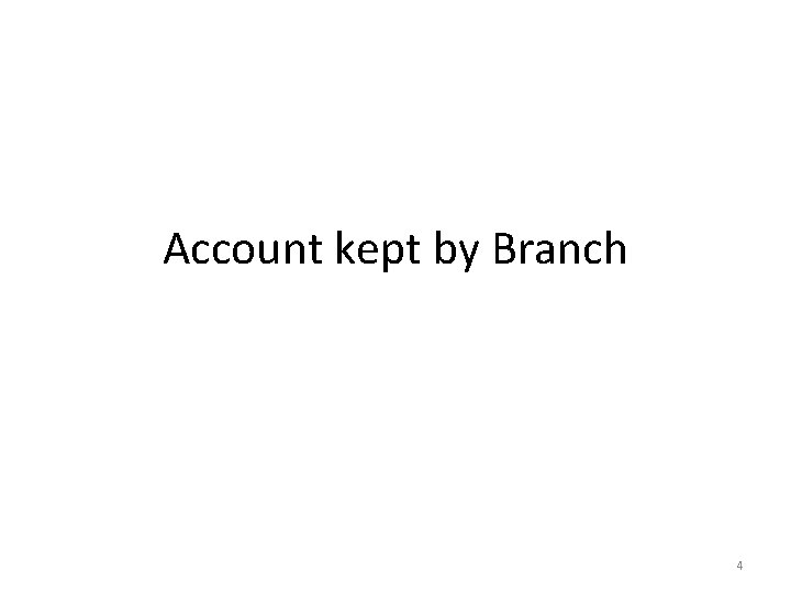 Account kept by Branch 4 