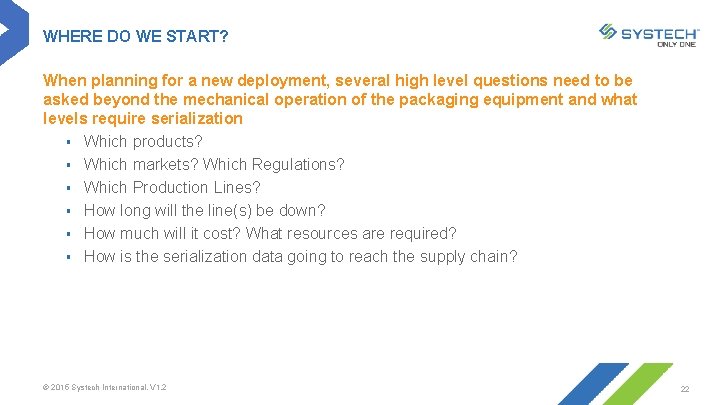 WHERE DO WE START? When planning for a new deployment, several high level questions