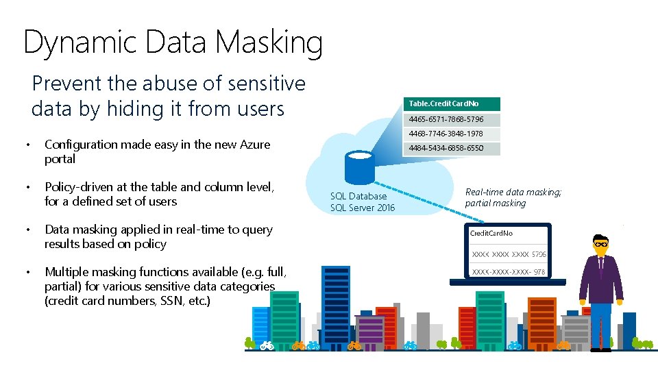Dynamic Data Masking Prevent the abuse of sensitive data by hiding it from users