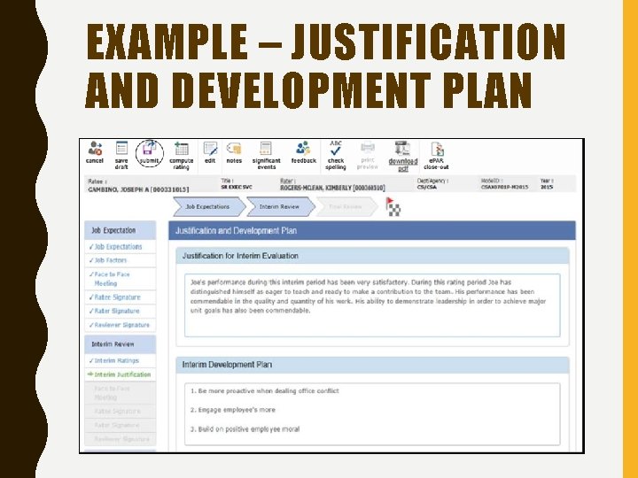 EXAMPLE – JUSTIFICATION AND DEVELOPMENT PLAN 