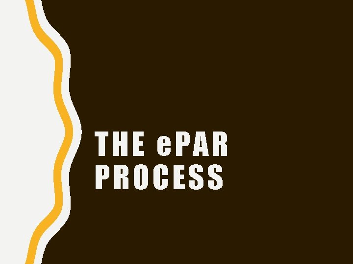 THE e. PAR PROCESS 