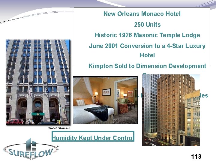 New Orleans Monaco Hotel 250 Units Historic 1926 Masonic Temple Lodge June 2001 Conversion