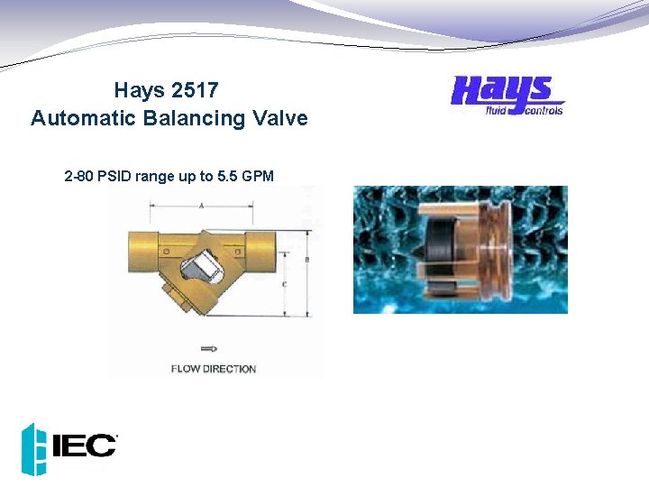Hays 2517 Automatic Balancing Valve 2 -80 PSID range up to 5. 5 GPM