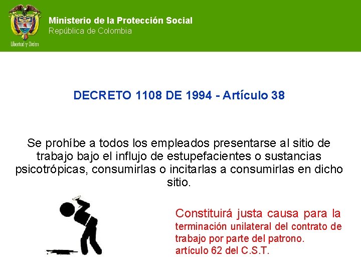 Ministerio de la Protección Social República de Colombia DECRETO 1108 DE 1994 - Artículo