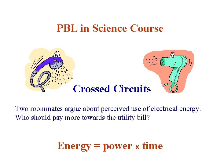 PBL in Science Course Crossed Circuits Two roommates argue about perceived use of electrical