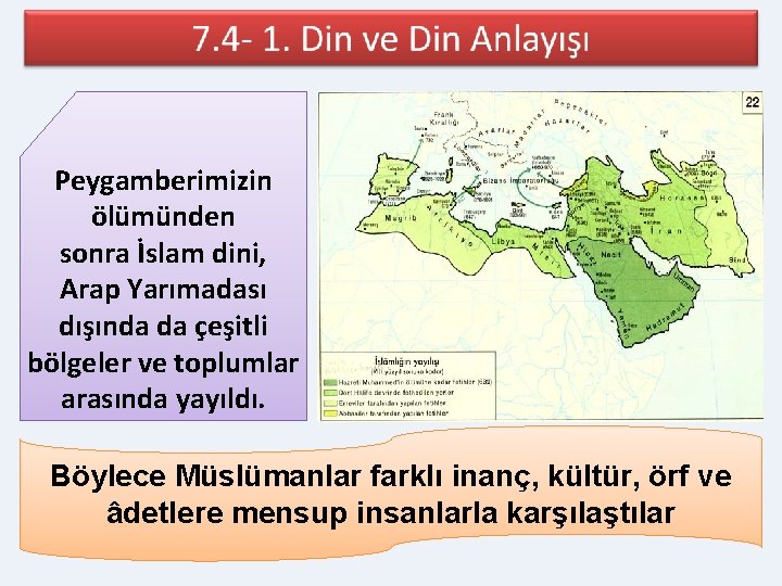 Peygamberimizin ölümünden sonra İslam dini, Arap Yarımadası dışında da çeşitli bölgeler ve toplumlar arasında