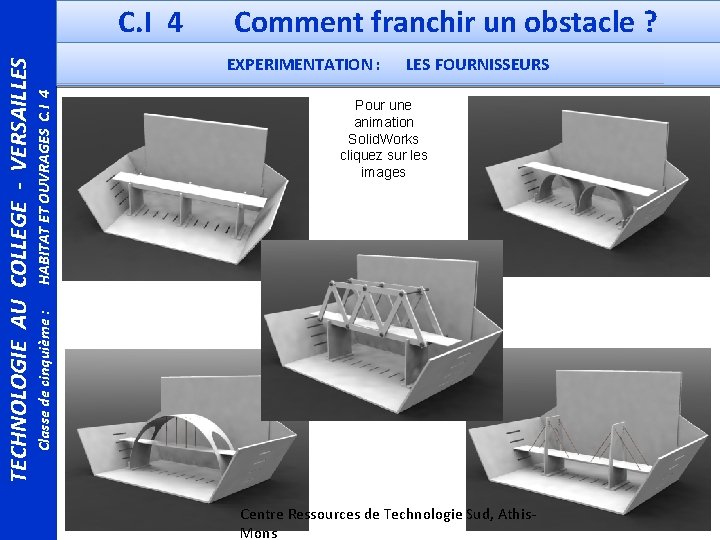 HABITAT ET OUVRAGES C. I 4 EXPERIMENTATION : LES FOURNISSEURS Pour une animation Solid.