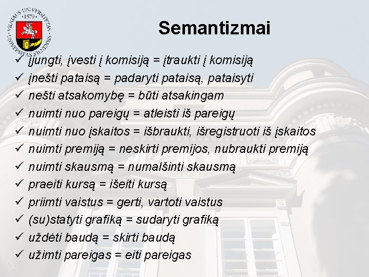 Semantizmai ü ü ü įjungti, įvesti į komisiją = įtraukti į komisiją įnešti pataisą