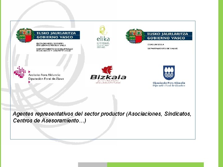 Agentes representativos del sector productor (Asociaciones, Sindicatos, Centros de Asesoramiento…) 