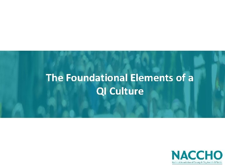 The Foundational Elements of a QI Culture 