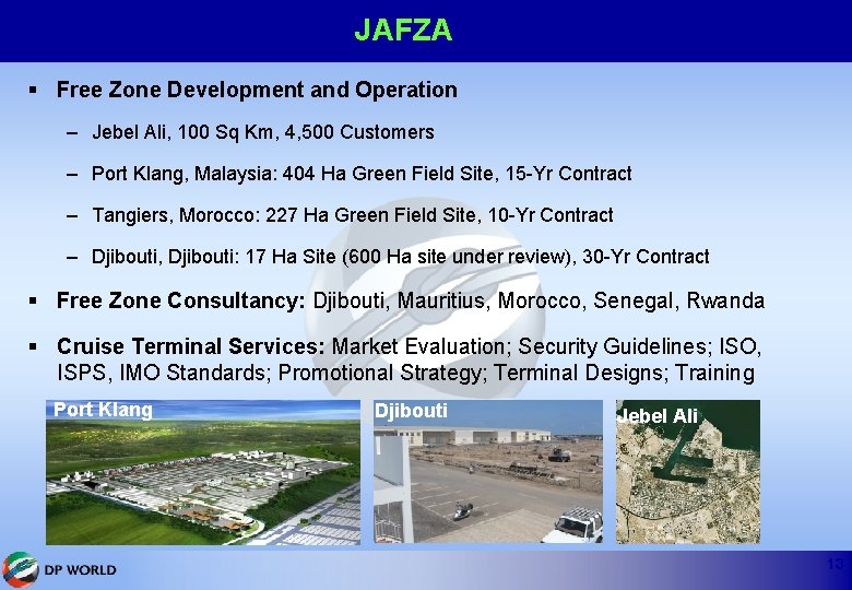 JAFZA § Free Zone Development and Operation – Jebel Ali, 100 Sq Km, 4,